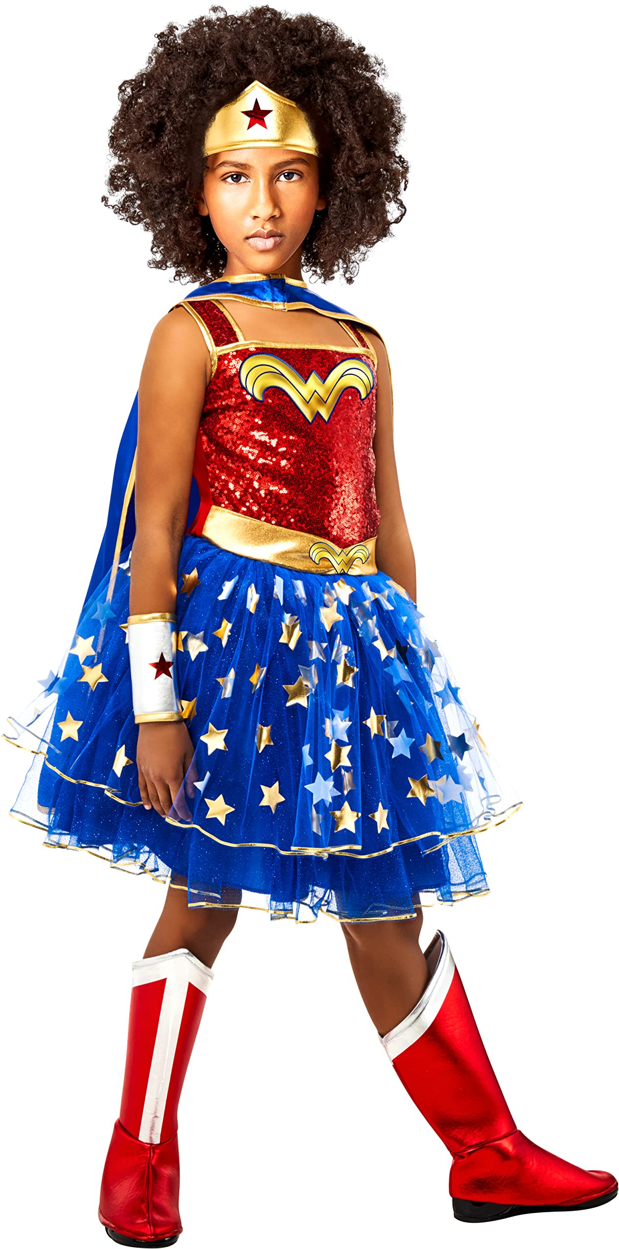 Foto 2 | Vestido Tutú De Dc Wonder Woman De Costume Rubie's Para Niña Con Capa Grande - Venta Internacional.