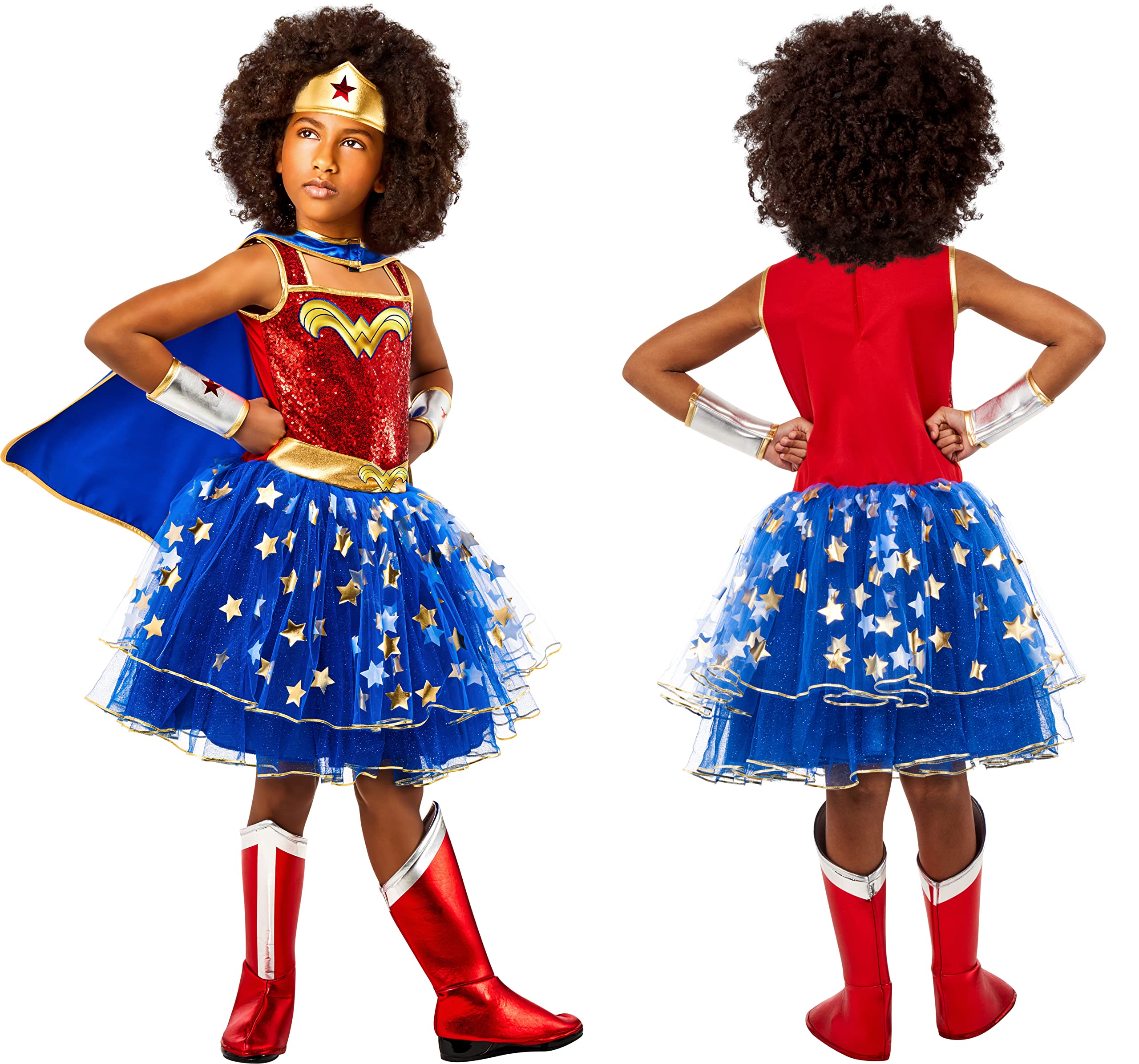 Foto 4 | Vestido Tutú De Dc Wonder Woman De Costume Rubie's Para Niña Con Capa Grande - Venta Internacional.