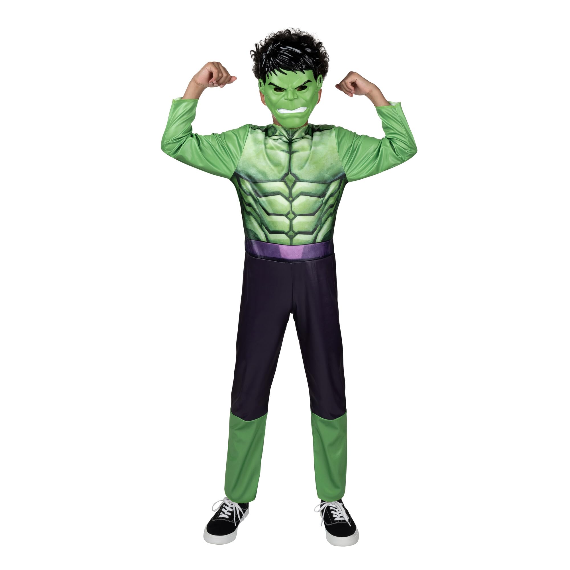 Foto 1 | Mono De Disfraz Oficial De Marvel Hulk Para Jóvenes, Color Verde Para Halloween - Venta Internacional.