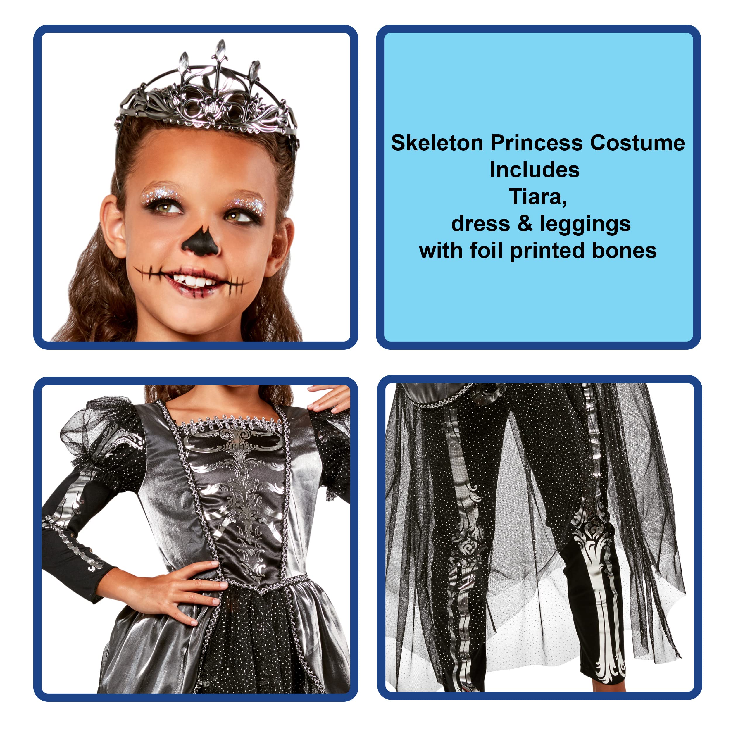 Foto 4 | Disfraz De Princesa Rubie's Skeleton Para Niña, Talla M, Con Tiara - Venta Internacional.