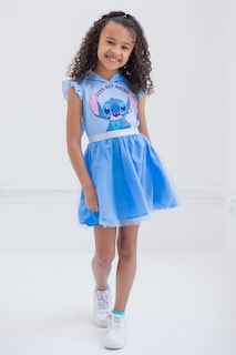 Foto 2 | Vestido Disney Lilo & Stitch Cosplay De Manga Corta Para Niña, Azul 4 - Venta Internacional.