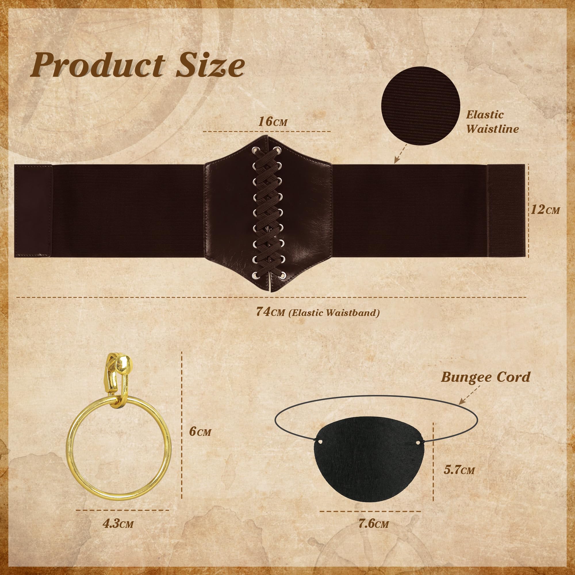 Foto 8 pulgar | Disfraz De Pirata Cicoci Para Mujer Con Blusa Renacentista Y Tacón - Venta Internacional.