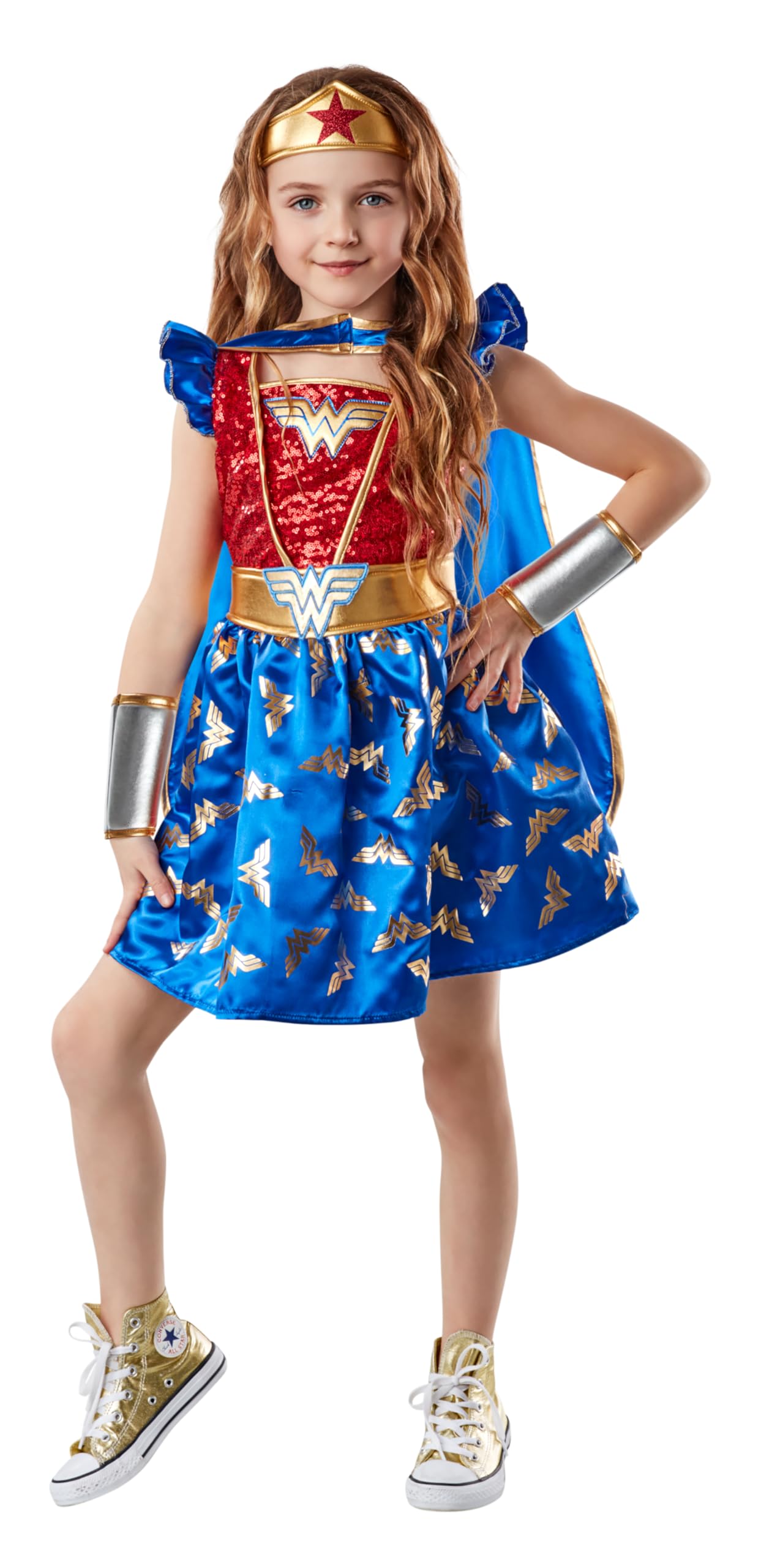 Foto 2 pulgar | Disfraz Rubie's Girl Wonder Woman De Dc Comics Con Capa Grande - Venta Internacional.