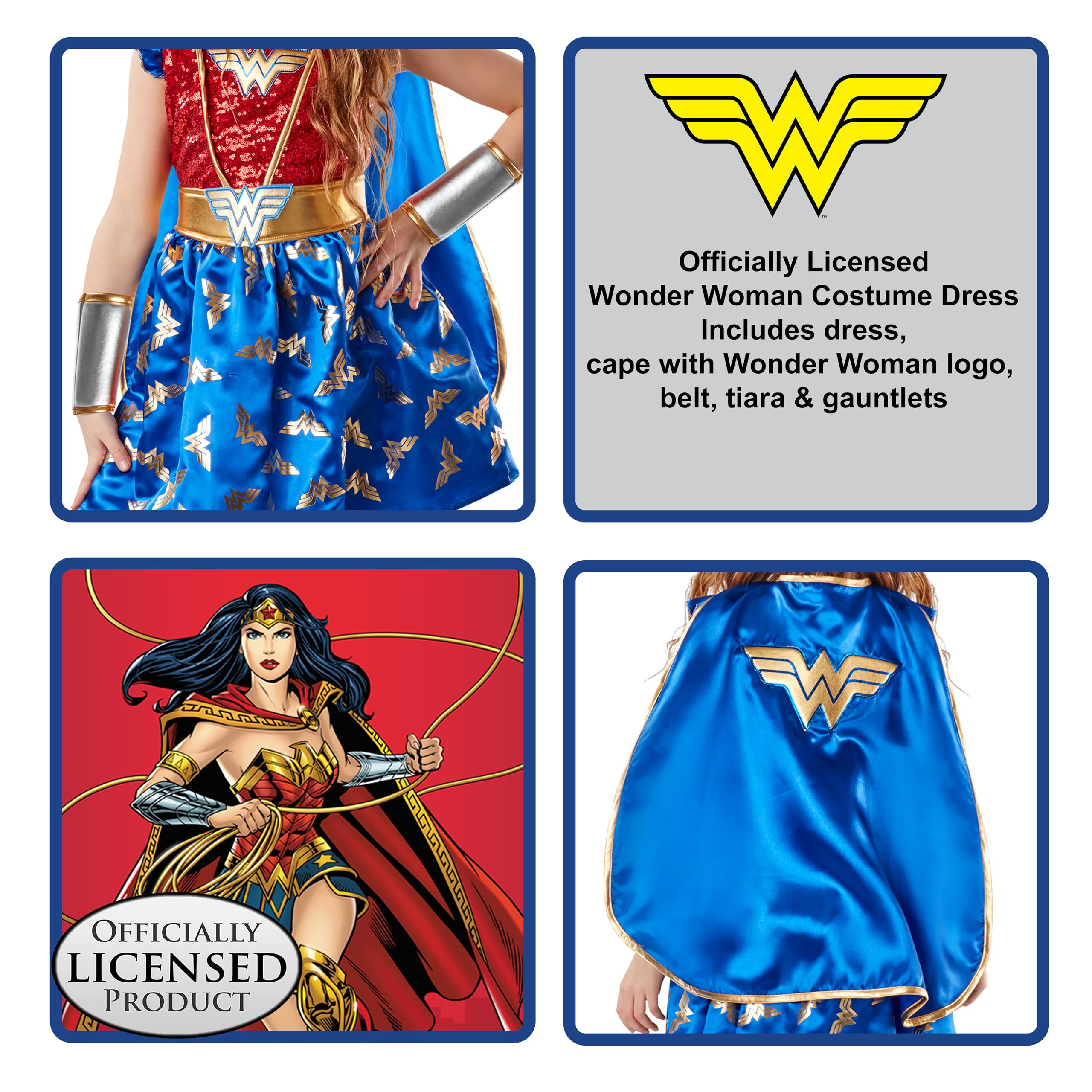 Foto 4 pulgar | Disfraz Rubie's Girl Wonder Woman De Dc Comics Con Capa Grande - Venta Internacional.