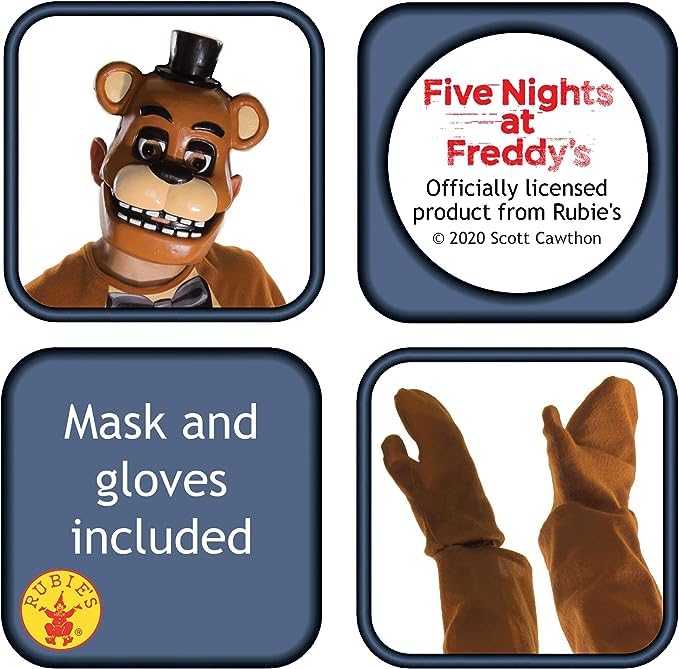 Foto 2 | Disfraz Las Cinco Noches De Rubie's En Freddy's Freddy Child Brown - Venta Internacional.