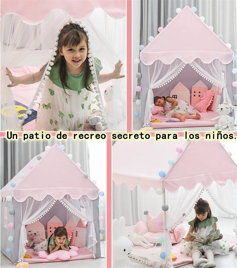 Foto 4 pulgar | Casa Carpa para Niños Malubero Castillo Princesa color Rosa