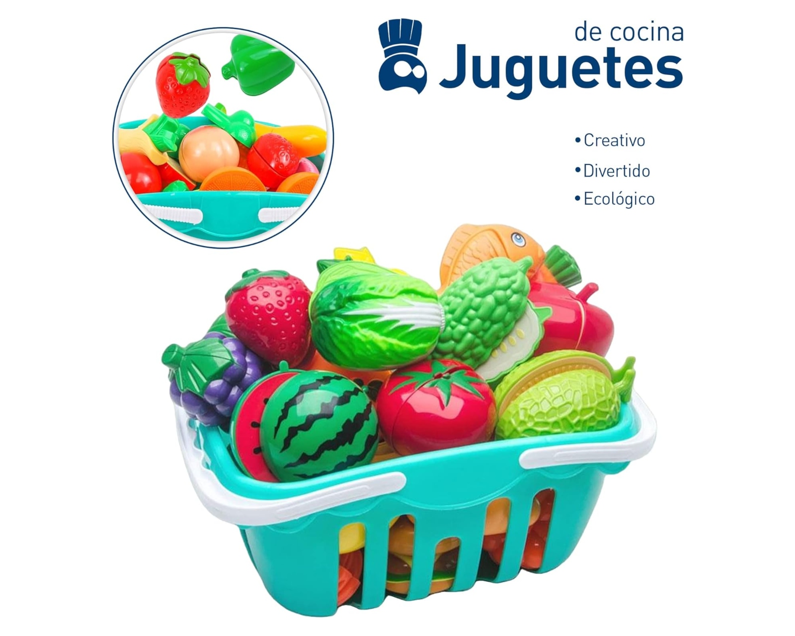 Foto 2 | Juguetes Para Cortar Frutas Y Verduras Bluelander 30 Pz Color Varios Cognitivo Y Perceptual Juguetes De Cocina No Tóxi