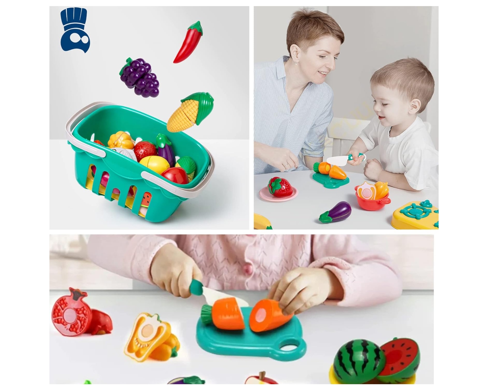 Foto 7 pulgar | Juguetes Para Cortar Frutas Y Verduras Bluelander 30 Pz Color Varios Cognitivo Y Perceptual Juguetes De Cocina No Tóxi