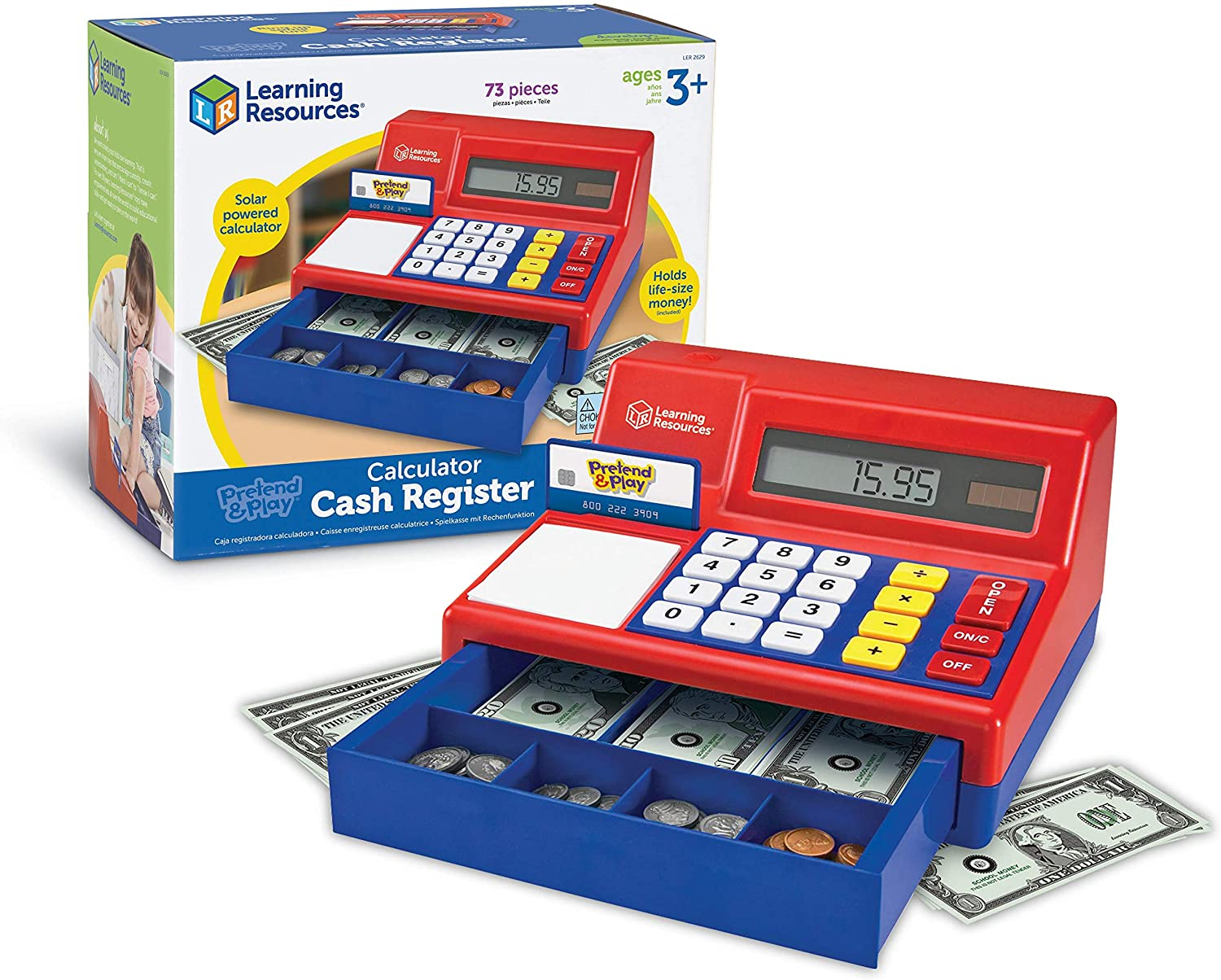 Venta Internacional - Calculadora y Caja Registradora de Juego Juguete Clásico de Conteo 73 PZAS Niños 3+