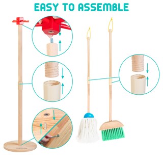 Foto 4 | Set de Limpieza HELLOWOOD Kids Housekeeping 8 Unidades Juguetes de Madera Duraderos