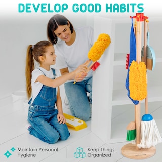 Foto 7 | Set de Limpieza HELLOWOOD Kids Housekeeping 8 Unidades Juguetes de Madera Duraderos