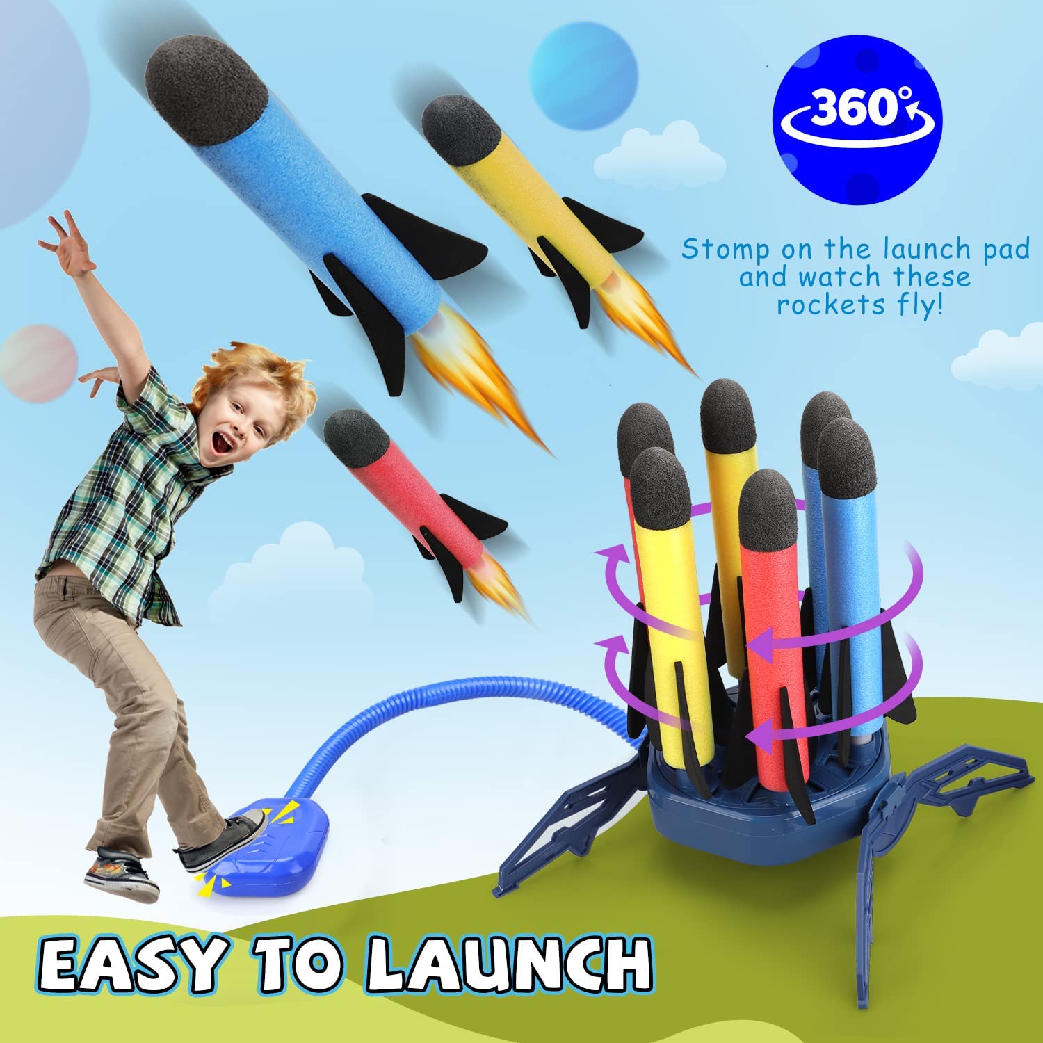 Foto 5 | Rocket Launcher Toy Life Toy Para Niños Con 6 Cohetes De Espuma - Venta Internacional.