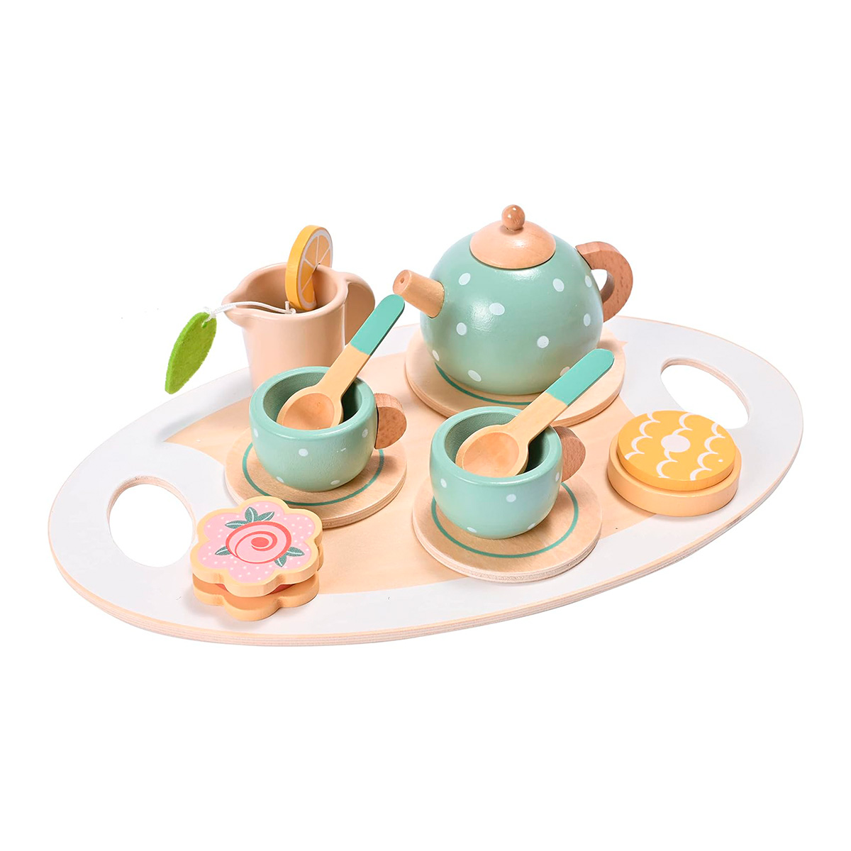 Foto 2 | Juego de Té de Madera con Revestimiento No Tóxico para Niños