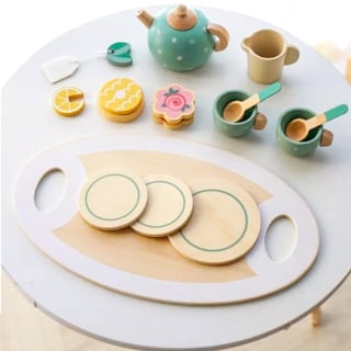Foto 3 | Juego de Té de Madera con Revestimiento No Tóxico para Niños