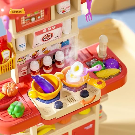 Foto 4 pulgar | Cocina de Juguete para Niños 43 Piezas  Luz Y Sonido