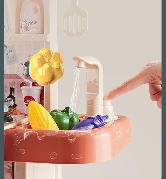 Foto 6 pulgar | Cocina de Juguete para Niños 43 Piezas  Luz Y Sonido