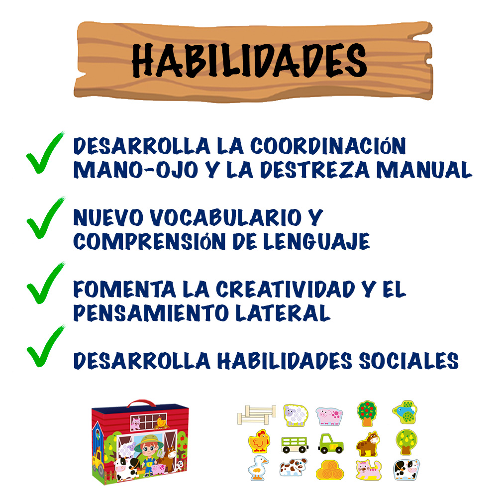 Foto 4 pulgar | Granja de Juguete Didáctico Mágicamente de Madera
