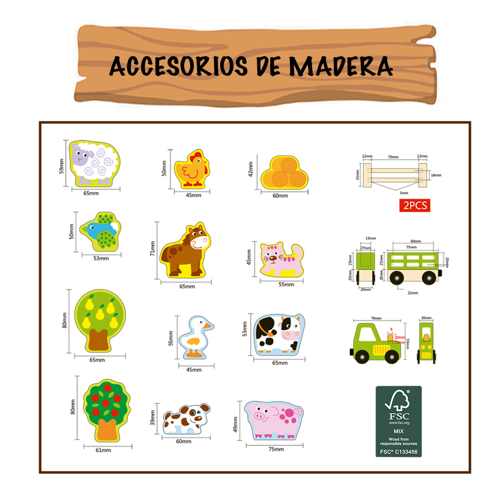 Foto 6 pulgar | Granja de Juguete Didáctico Mágicamente de Madera