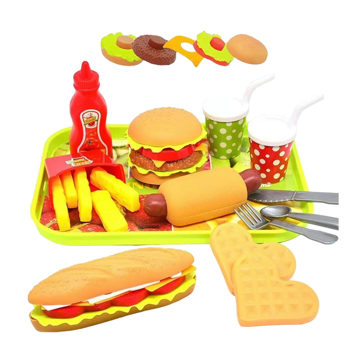 Foto 2 pulgar | Set de Juguete Comida Hamburguesas Belug Multicolor para Niños