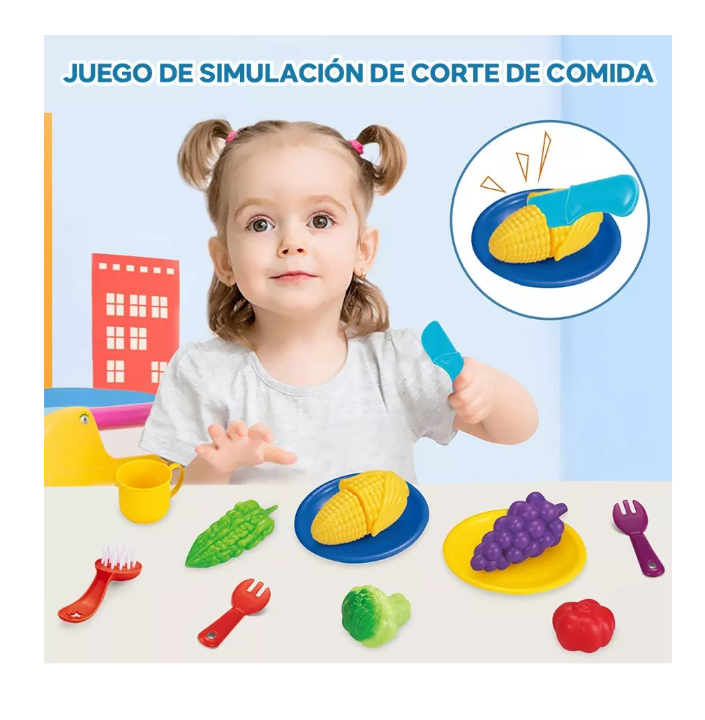 Foto 6 pulgar | Juego de Fregadero de Cocina para Niña 19 Piezas Verde