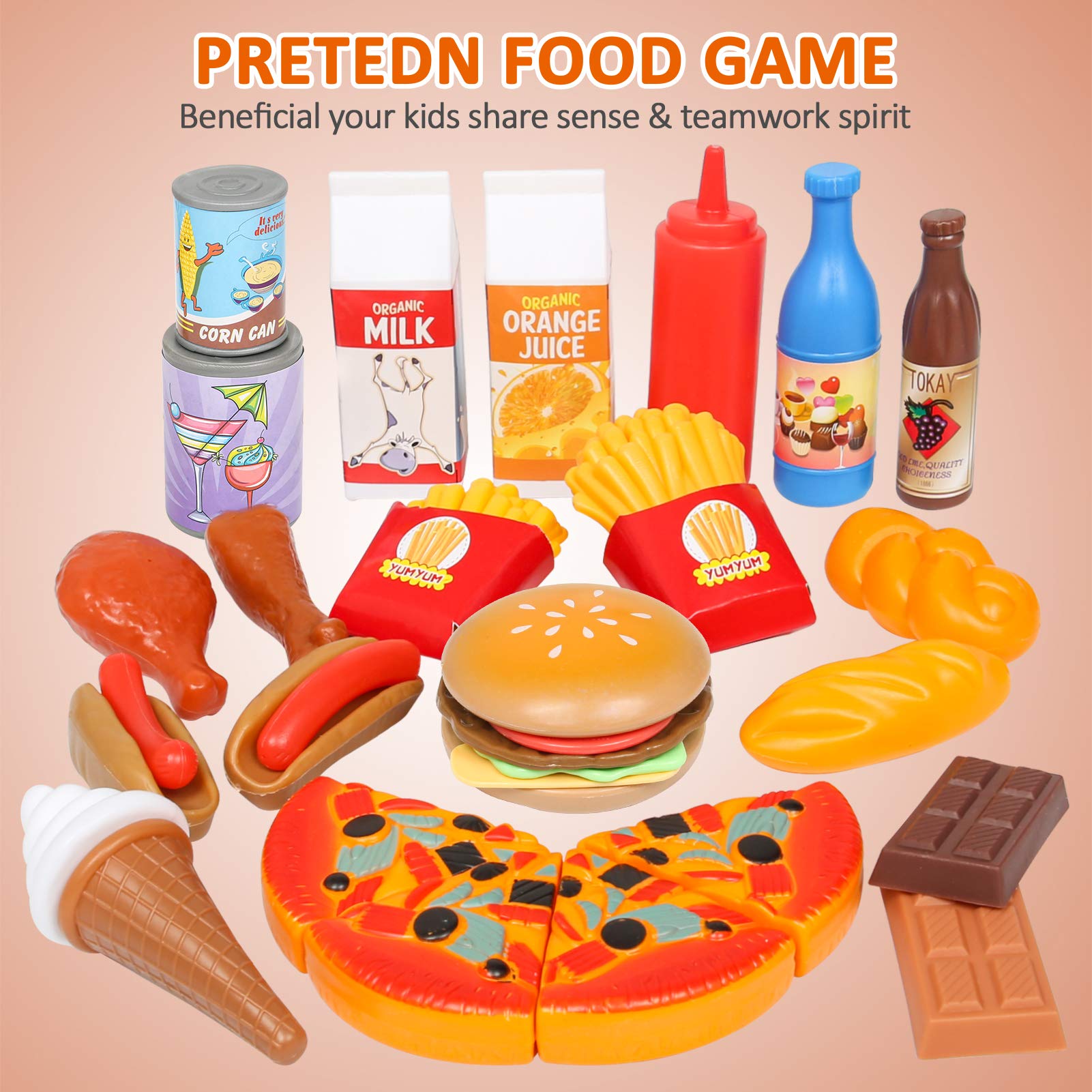 Foto 4 | Venta Internacional - Play Food Shimfun 143 Piezas Para Cocina Infantil Con Botella De Agua