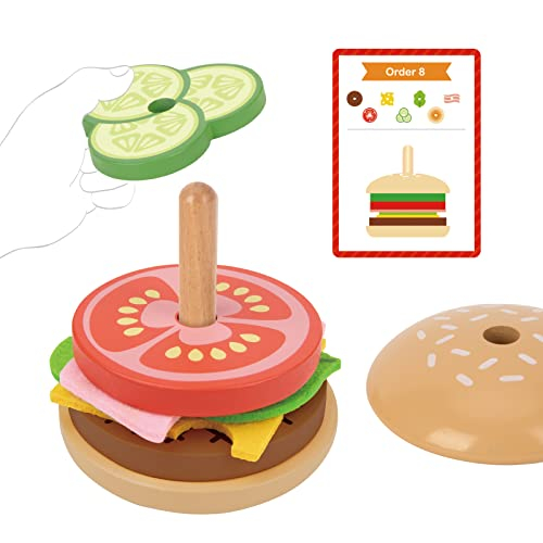 Foto 3 pulgar | Juguete Apilable Tookyland Montessori Hamburguesa para Niños Mayores de 3 Años - Venta Internacional