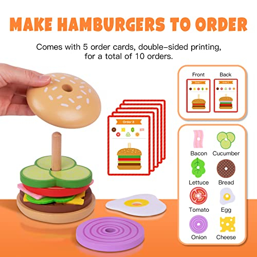 Foto 4 pulgar | Juguete Apilable Tookyland Montessori Hamburguesa para Niños Mayores de 3 Años - Venta Internacional