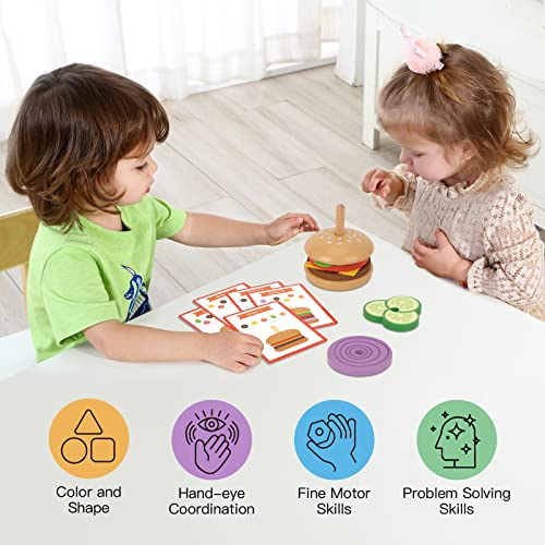 Foto 6 pulgar | Juguete Apilable Tookyland Montessori Hamburguesa para Niños Mayores de 3 Años - Venta Internacional