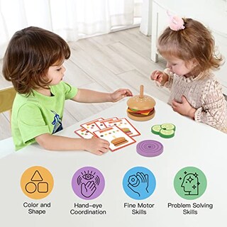 Foto 5 | Juguete Apilable Tookyland Montessori Hamburguesa para Niños Mayores de 3 Años - Venta Internacional