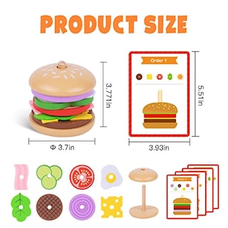 Foto 6 | Juguete Apilable Tookyland Montessori Hamburguesa para Niños Mayores de 3 Años - Venta Internacional