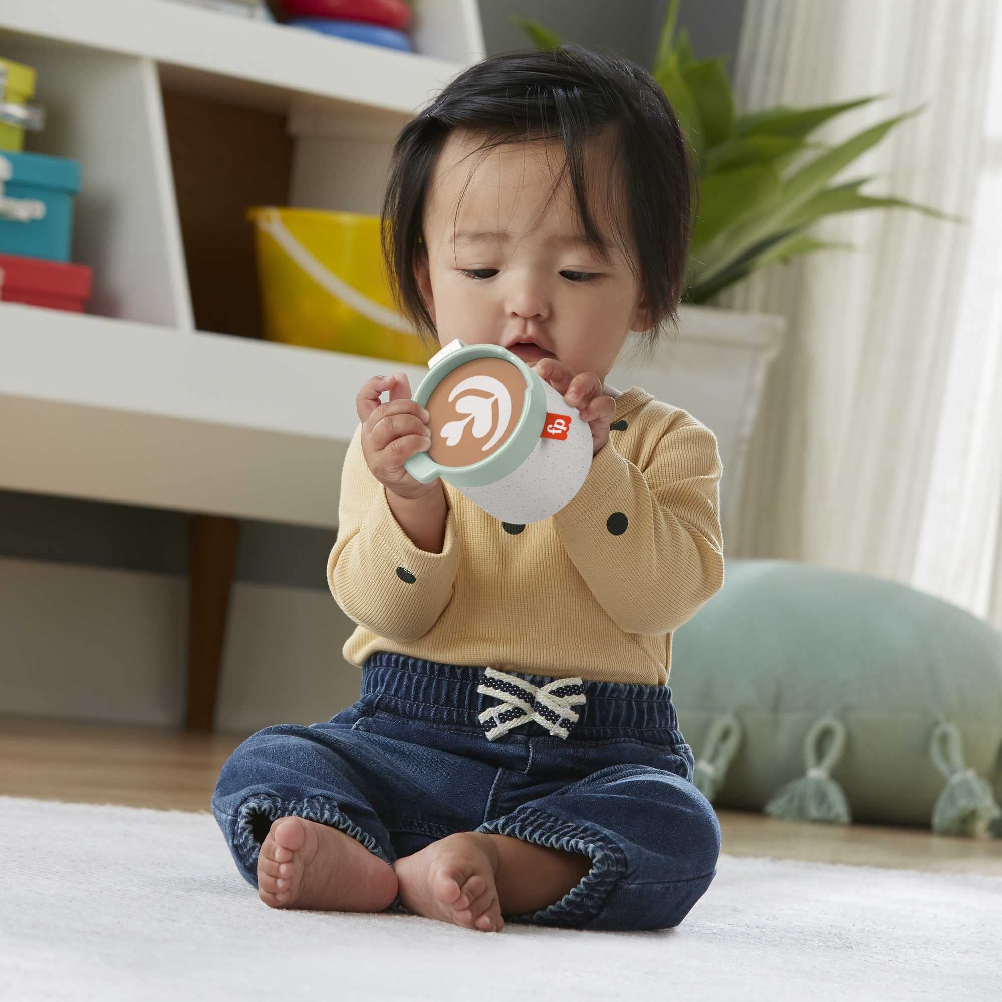 Foto 2 | Sonajero Para Bebés Fisher-price A-latte, Taza De Café Con Leche, Más De 3 Meses - Venta Internacional.