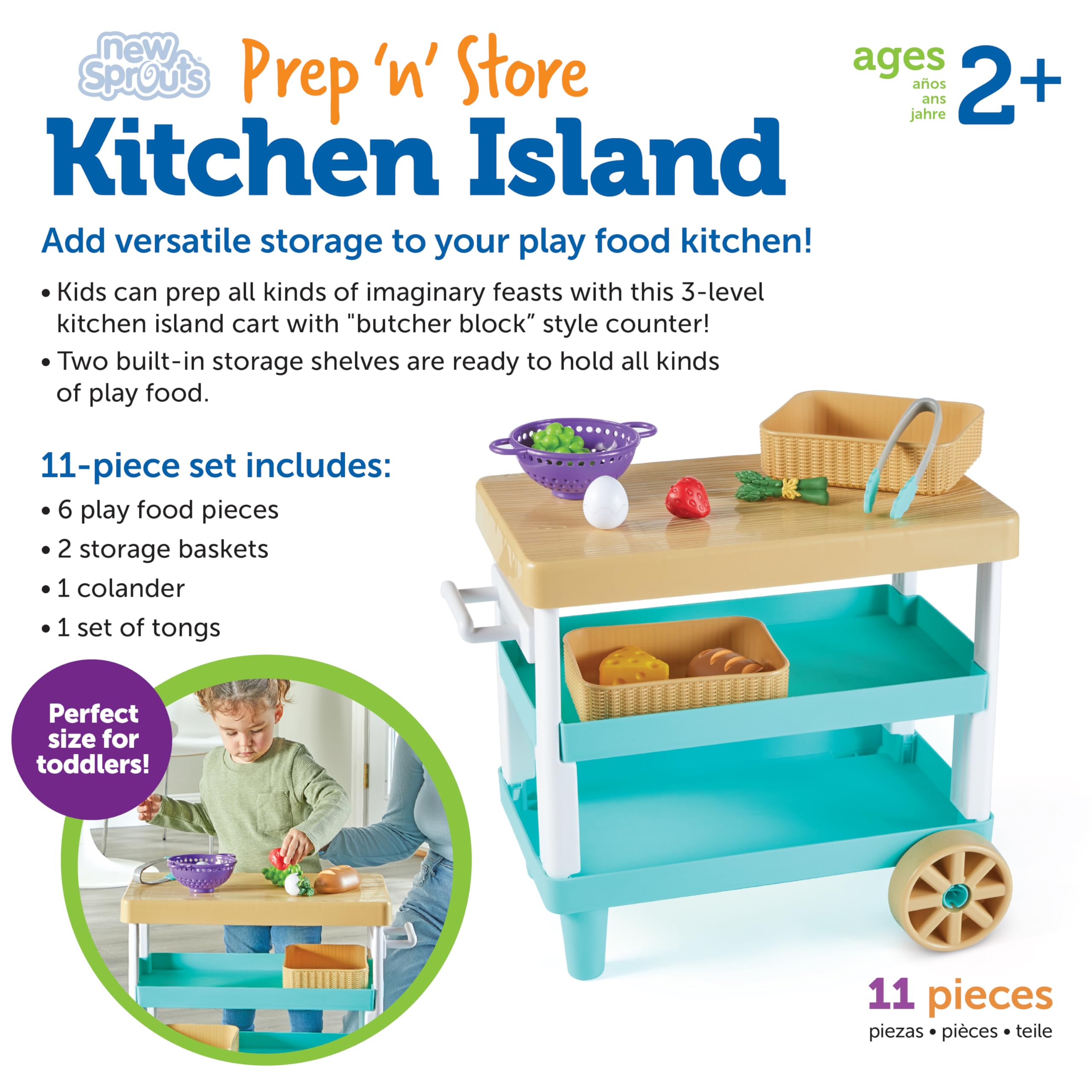 Foto 7 pulgar | Pretend Play Kitchen Island, Recursos De Aprendizaje, New Sprouts - Venta Internacional.