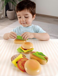 Foto 2 | Set De Comida Play Kitchen Con Forma De Hamburguesa Y Salchichas Con Acceso. - Venta Internacional.