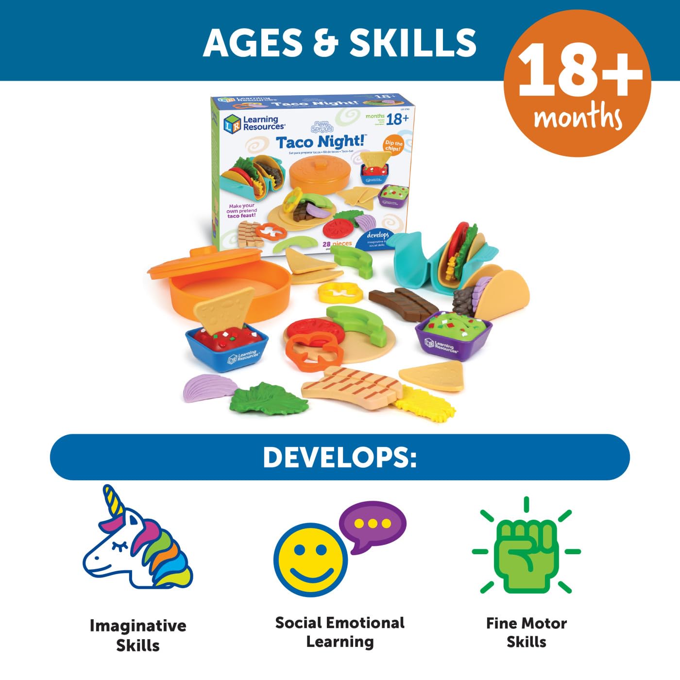Foto 5 pulgar | Play Food Learning Resources New Sprouts Taco Night, 28 Piezas - Venta Internacional.