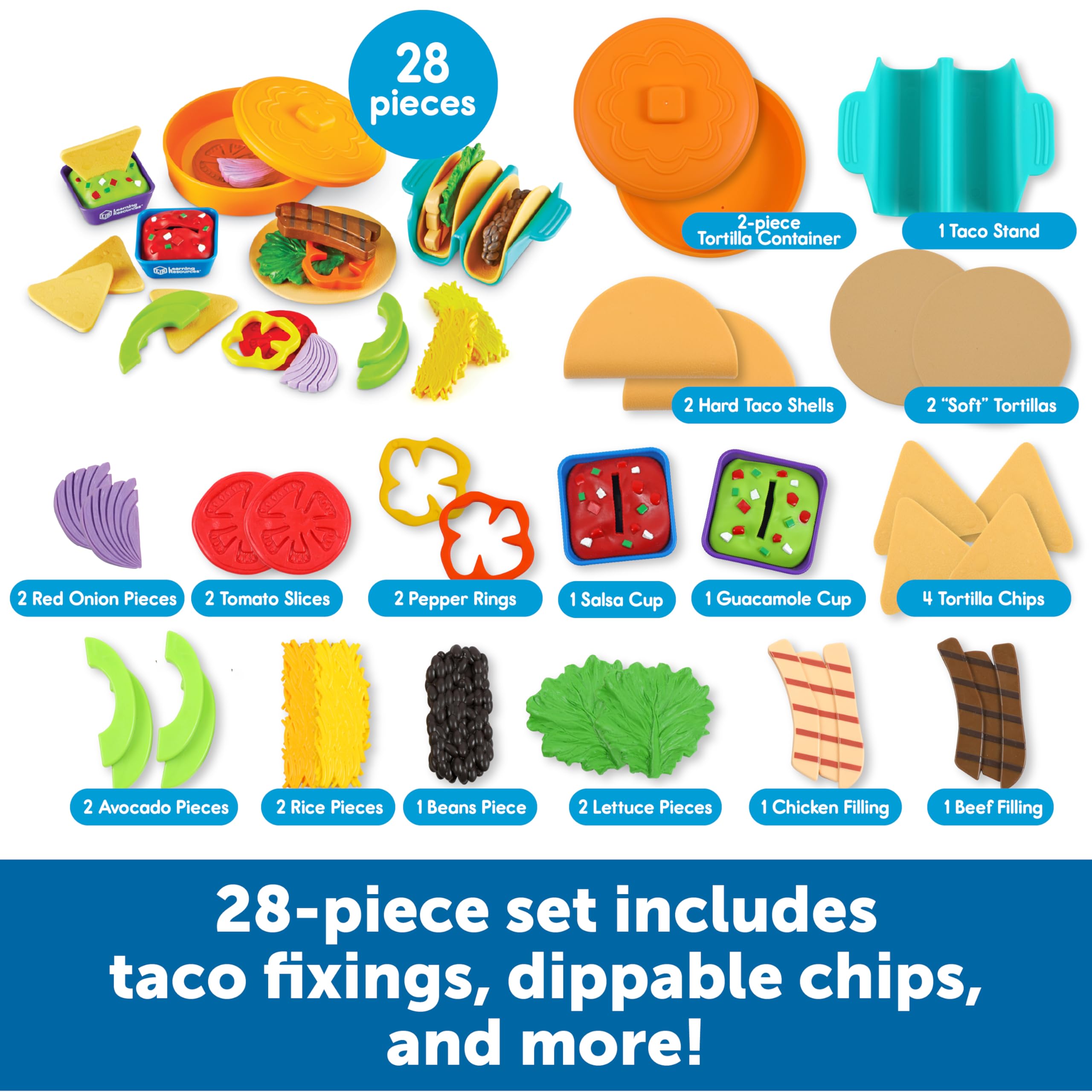 Foto 7 pulgar | Play Food Learning Resources New Sprouts Taco Night, 28 Piezas - Venta Internacional.