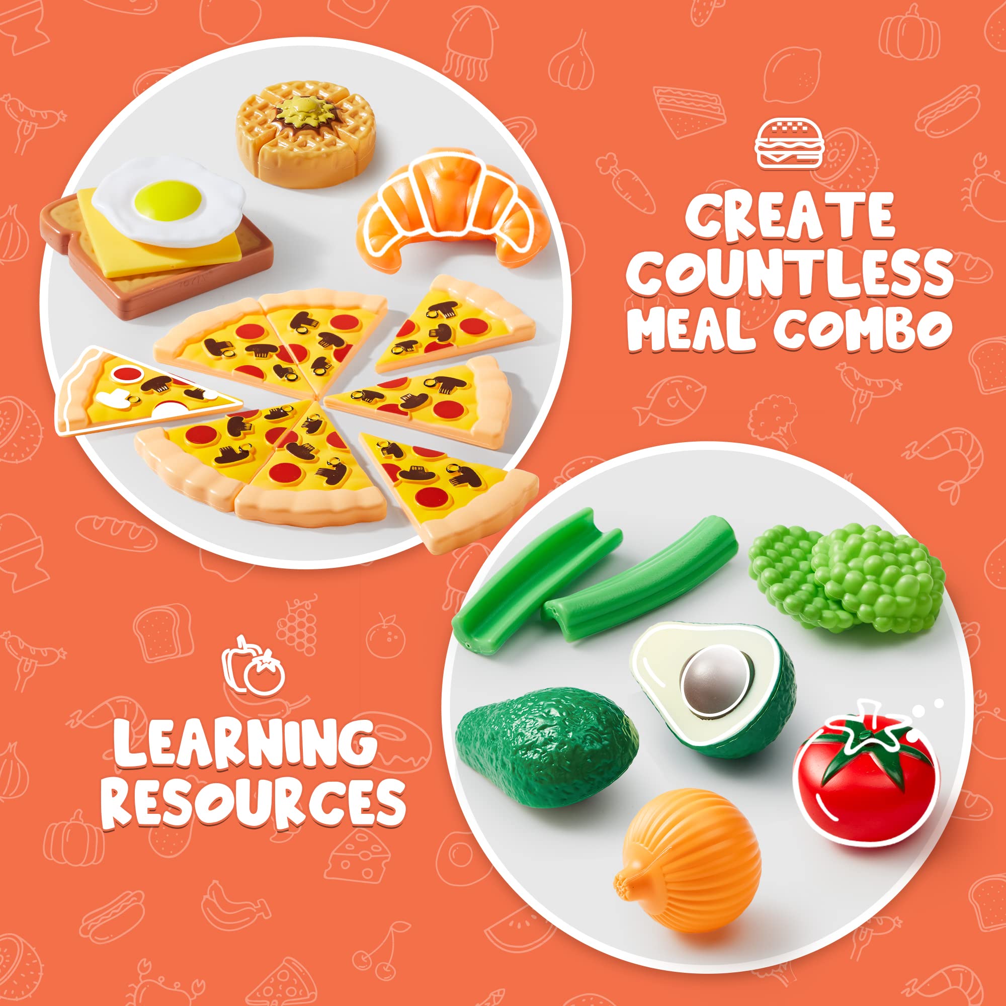 Foto 4 | Juego De Comida Joyin, 135 Piezas, Para Niños, Juegos De Simulación - Venta Internacional.