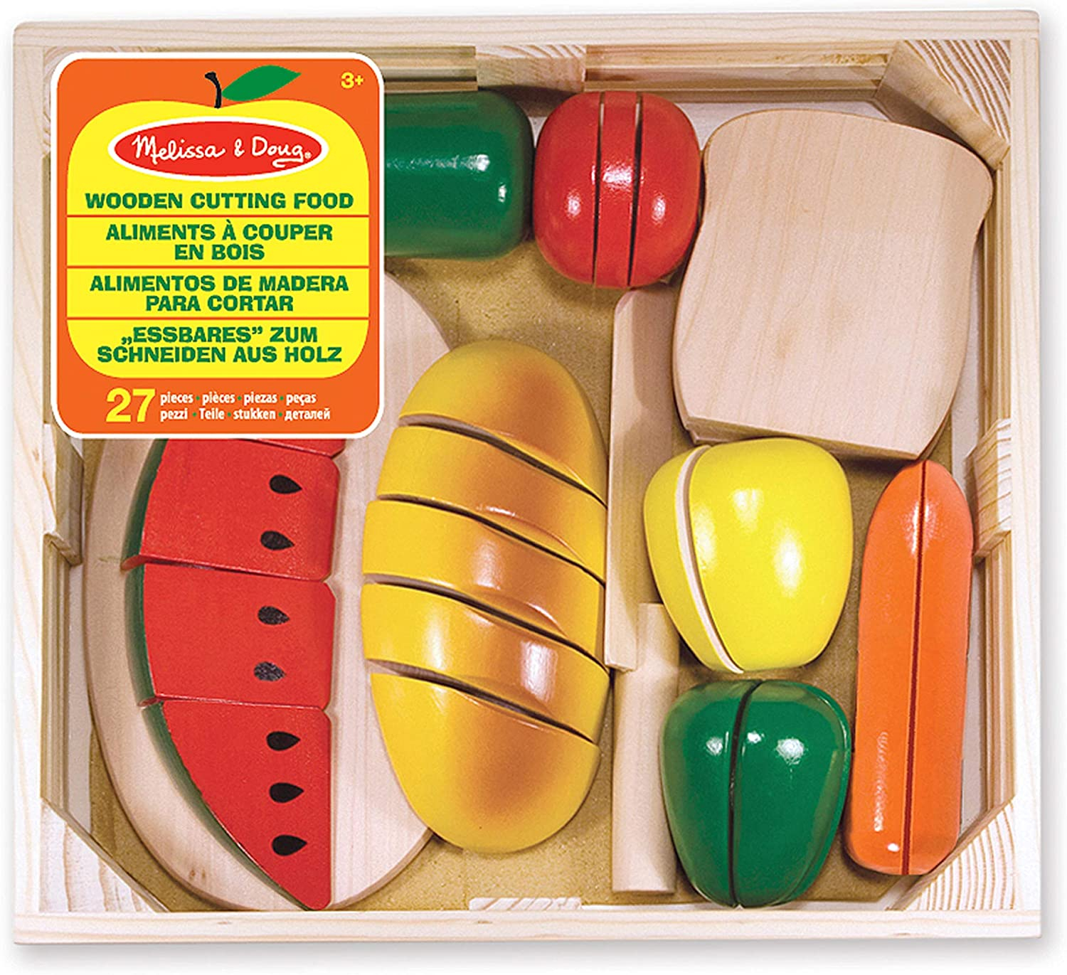 Foto 4 pulgar | Set De Comida De Madera Meldoug Para Cortar Alimentos Con 8 Piezas Para Niños - Venta Internacional.