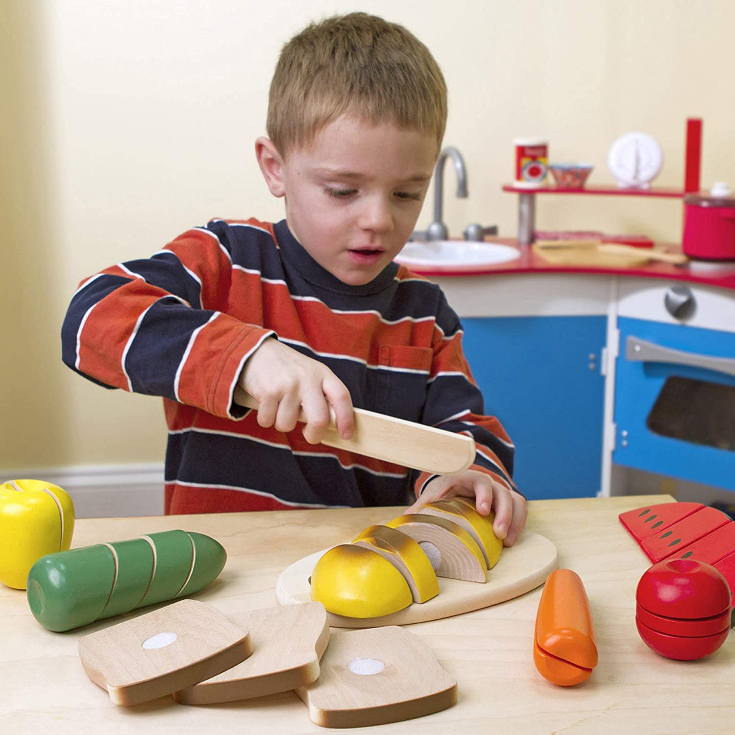 Foto 8 pulgar | Set De Comida De Madera Meldoug Para Cortar Alimentos Con 8 Piezas Para Niños - Venta Internacional.