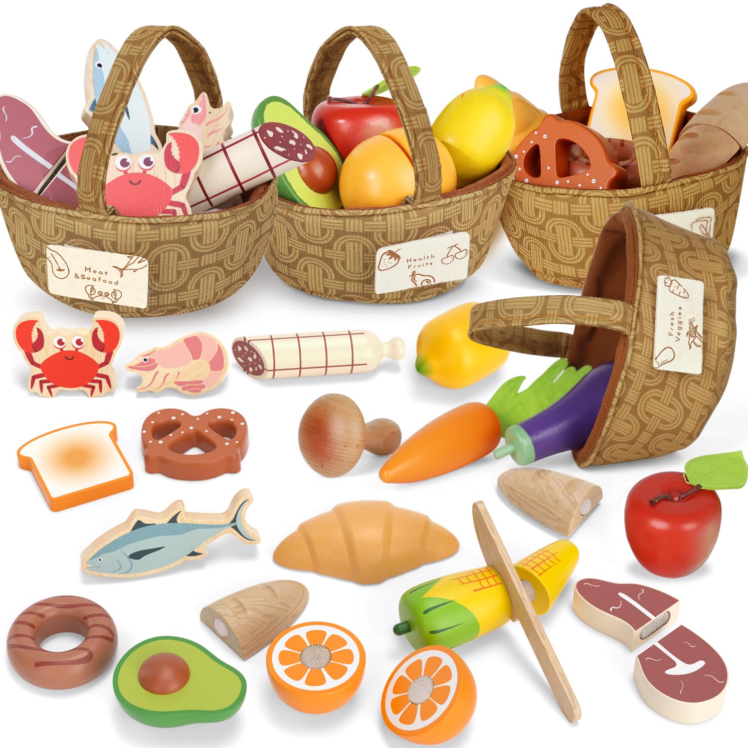 Juego De Comida De Madera Lehoo Castle Con 23 Accesorios De 3 A 5 Años - Venta Internacional.