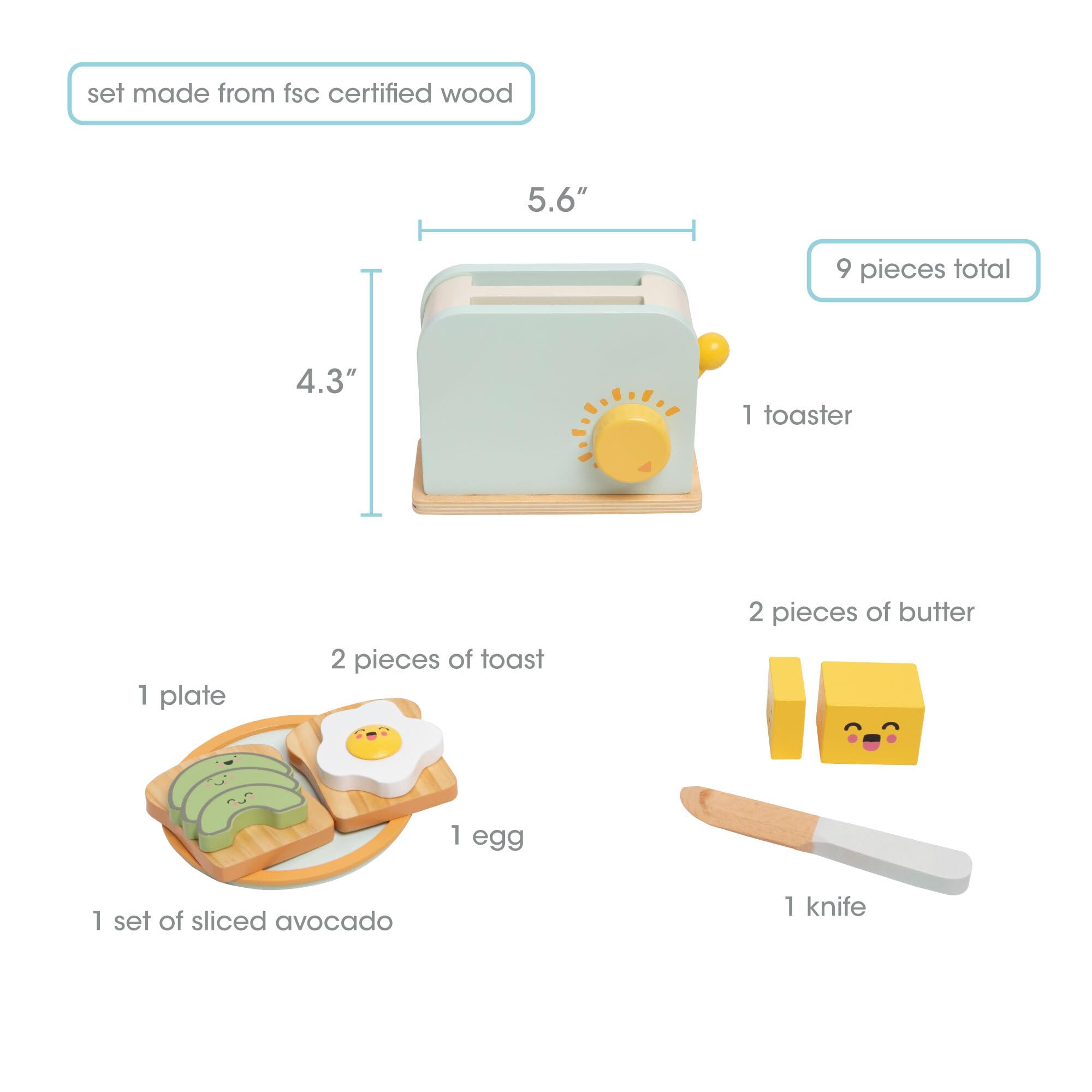 Foto 2 | Juego de Horno Tostador de Juguete Pearhead Brunch Time Montessori para +3 Años - Venta Internacional