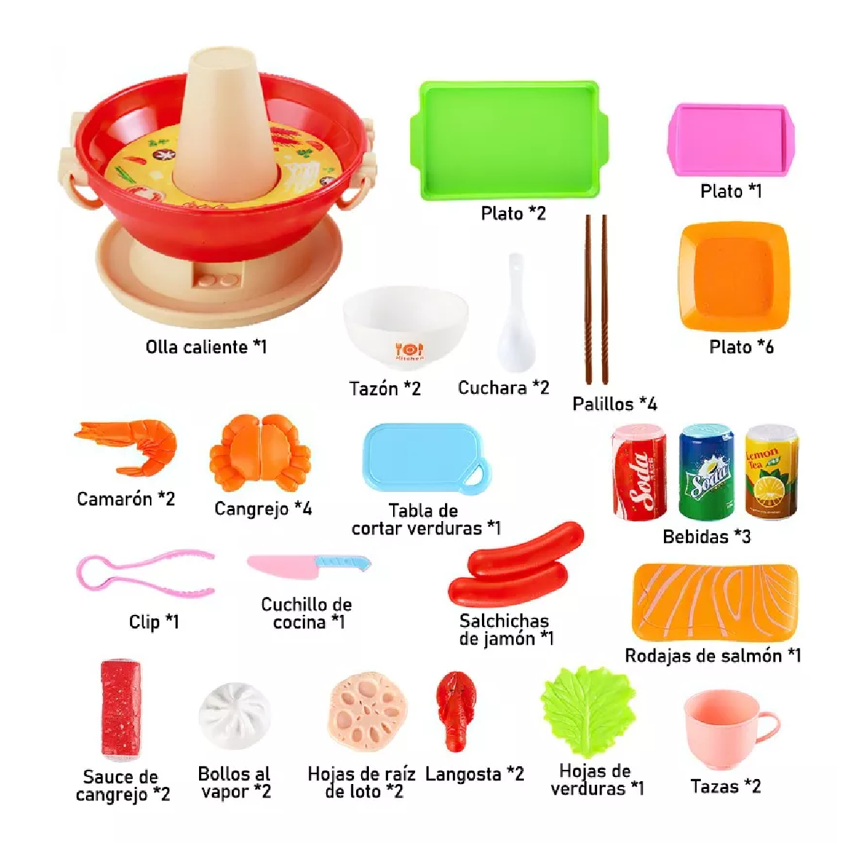 Foto 3 pulgar | Juguetes Cocina Para Niños, Frutas Y Verduras, Fondue 100pz