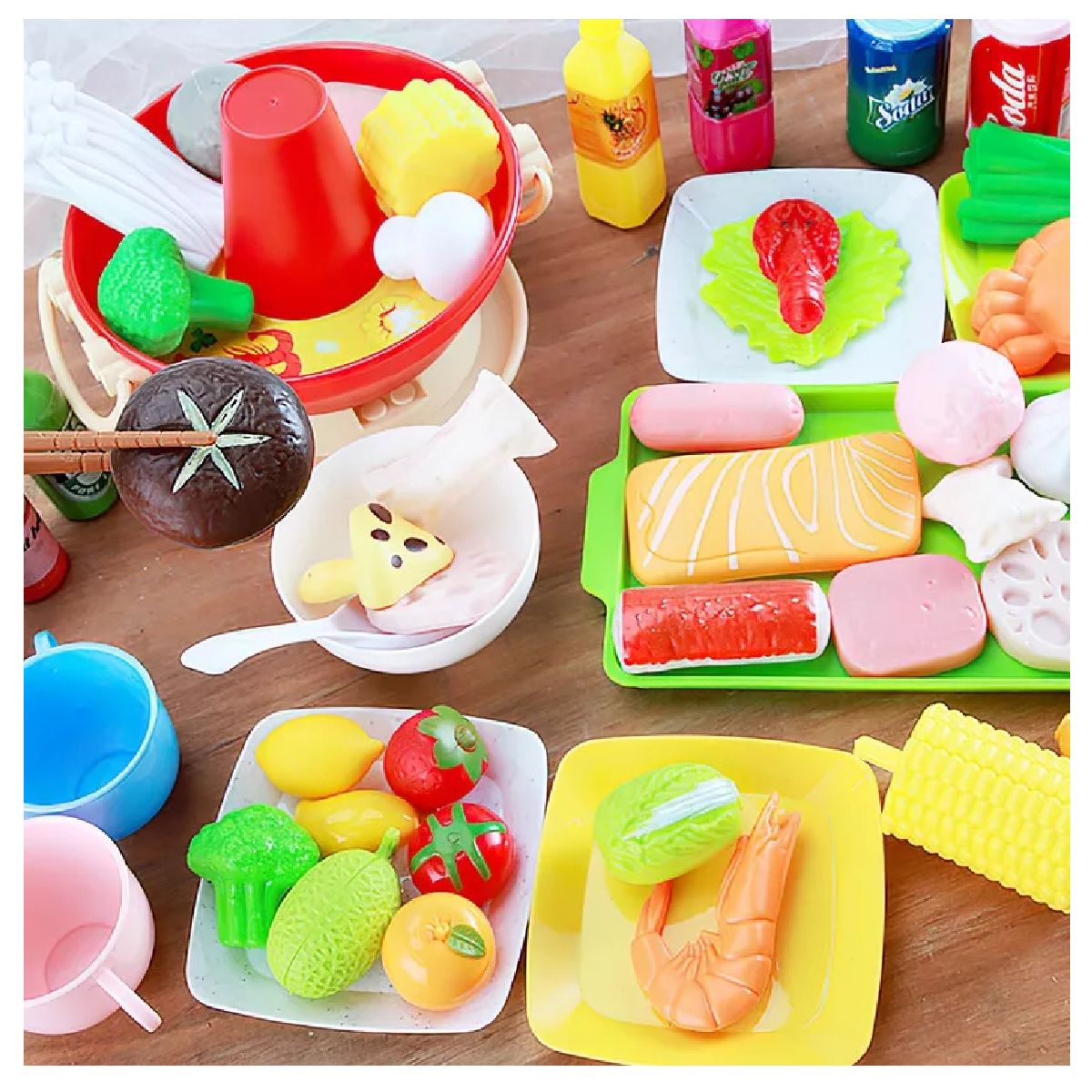 Foto 5 pulgar | Juguetes Cocina Para Niños, Frutas Y Verduras, Fondue 100pz