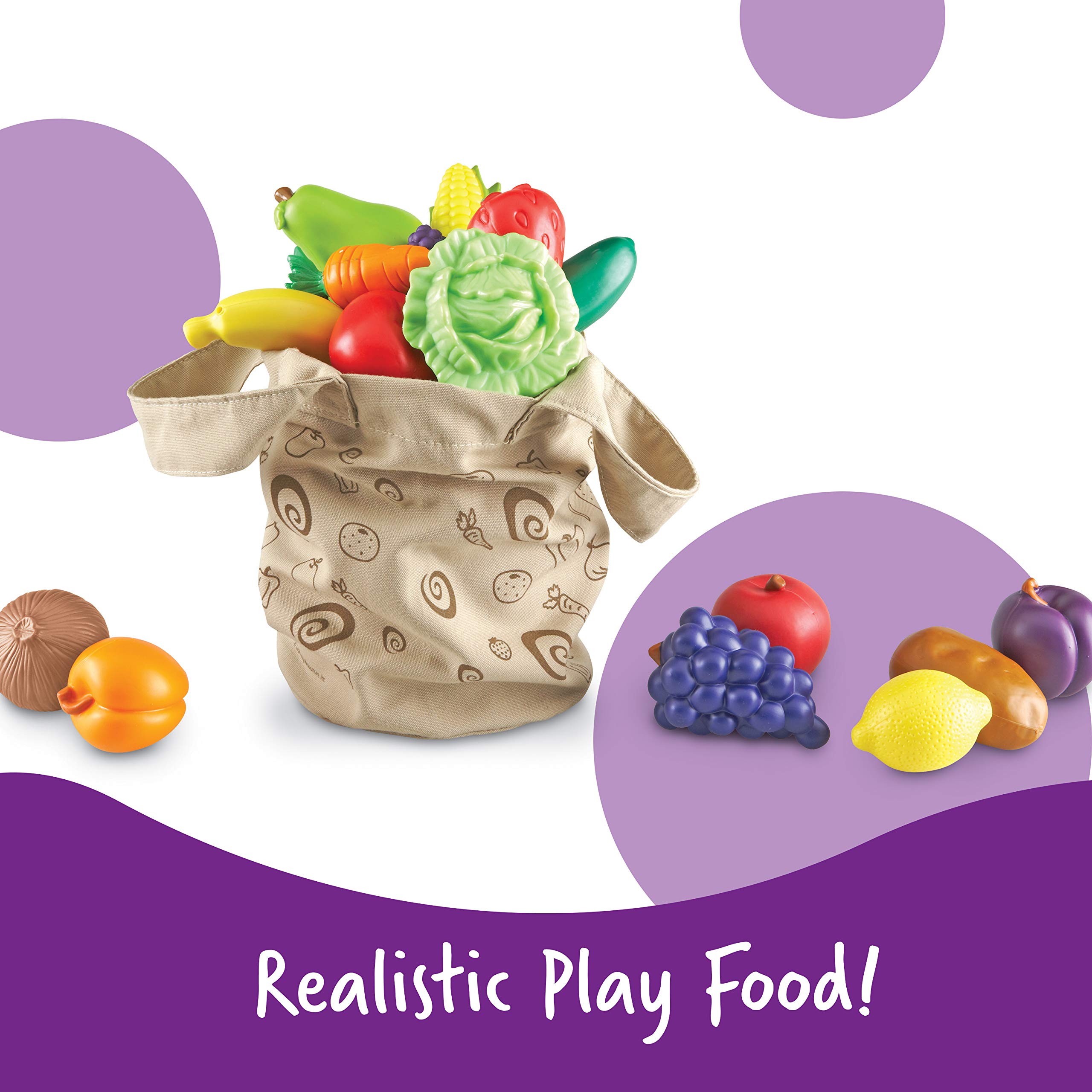 Foto 3 | Bolsa Pretend Play Toys Learning Resources Para Frutas Y Verduras Recién Recolectadas, 17 Piezas - Venta Internacional.