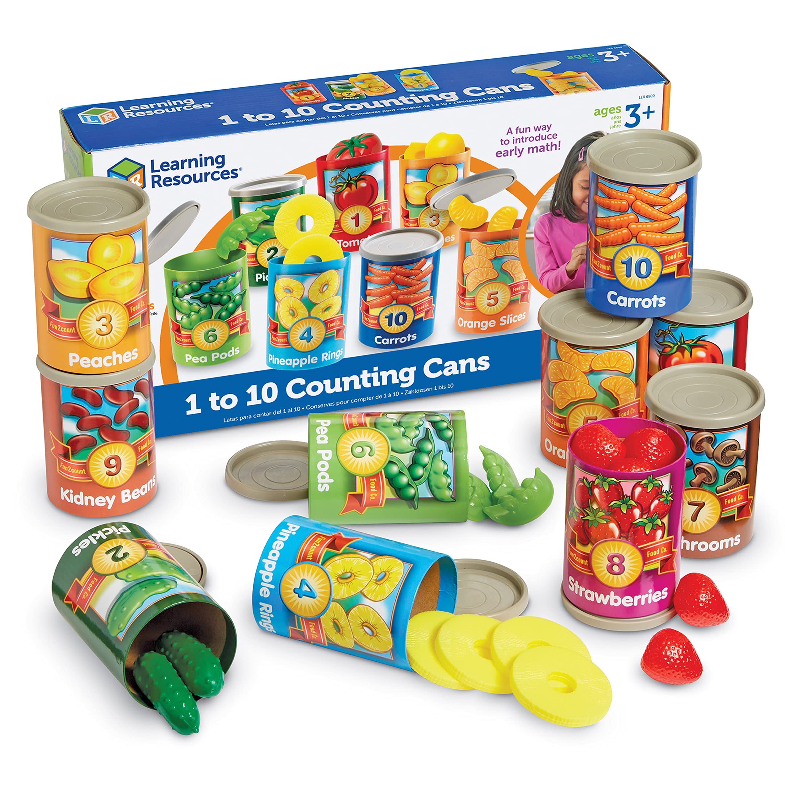 Foto 2 pulgar | Recursos De Aprendizaje Para Contar Latas, De Una A Diez, 65 Piezas, 3 O Más - Venta Internacional.
