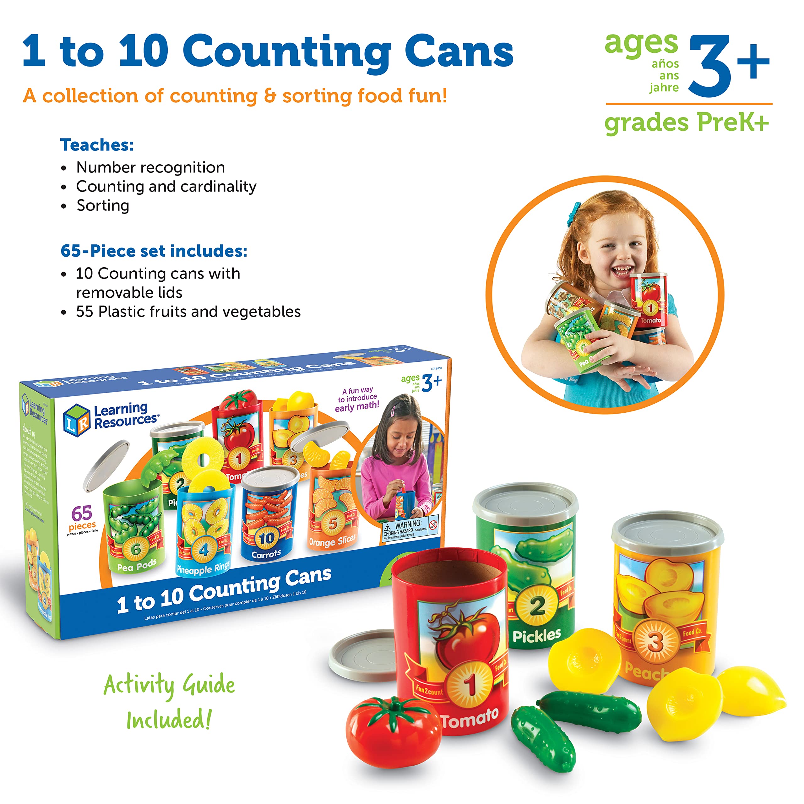 Foto 6 | Recursos De Aprendizaje Para Contar Latas, De Una A Diez, 65 Piezas, 3 O Más - Venta Internacional.