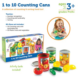 Foto 6 | Recursos De Aprendizaje Para Contar Latas, De Una A Diez, 65 Piezas, 3 O Más - Venta Internacional.