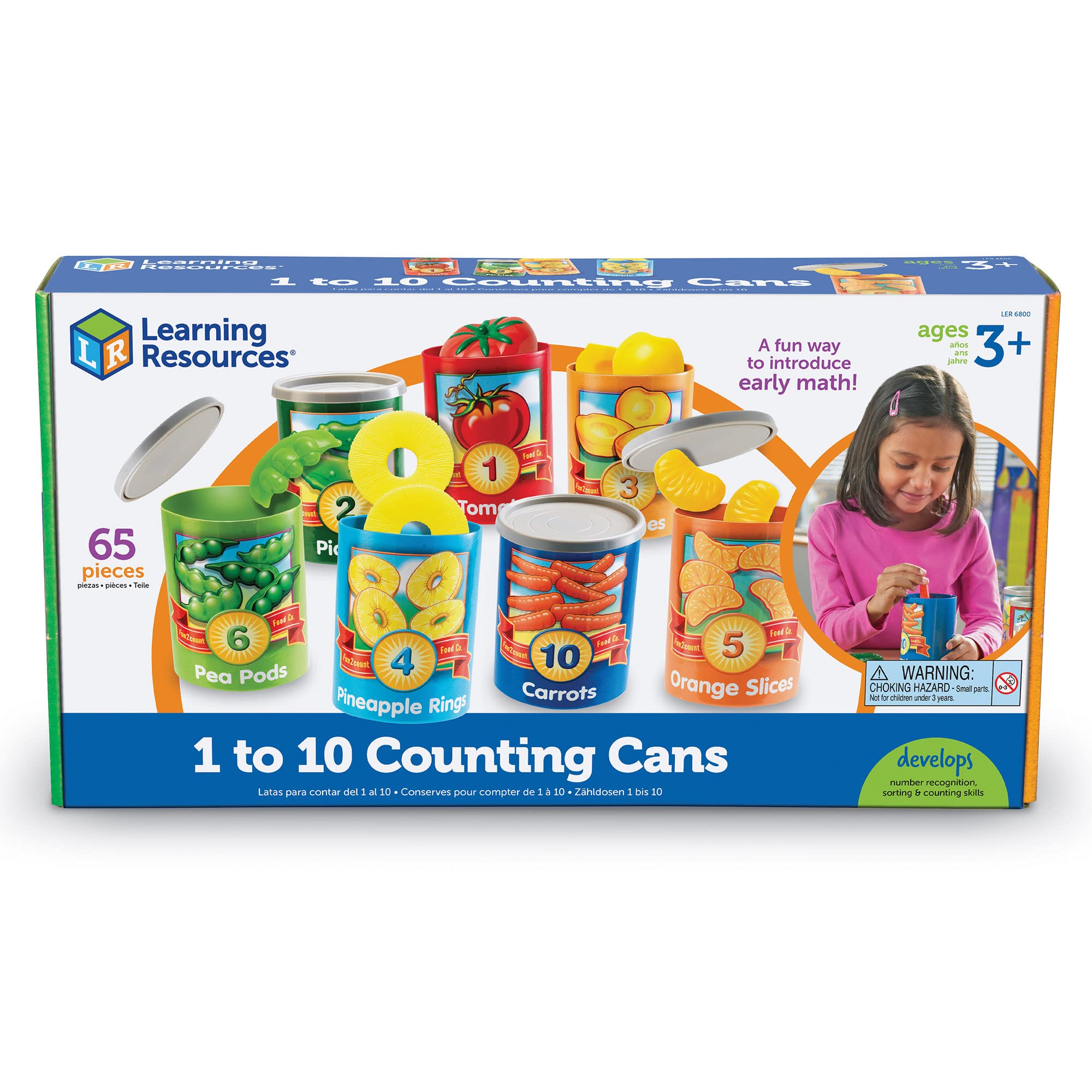 Foto 8 pulgar | Recursos De Aprendizaje Para Contar Latas, De Una A Diez, 65 Piezas, 3 O Más - Venta Internacional.