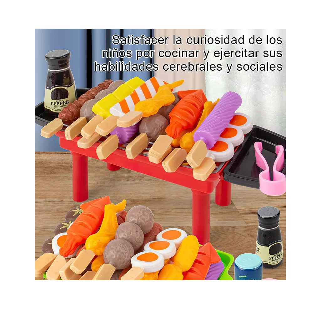 Foto 4 pulgar | Juguetes De Cocina Para Niños, Frutas Y Verduras, Fondue 100 Pzs Nude Colores