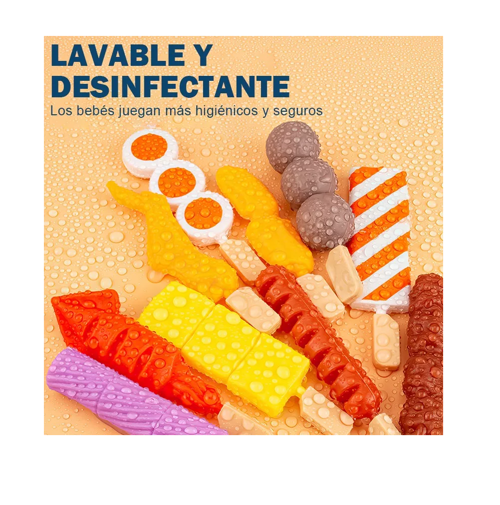 Foto 5 pulgar | Juguetes De Cocina Para Niños, Frutas Y Verduras, Fondue 100 Pzs Nude Colores