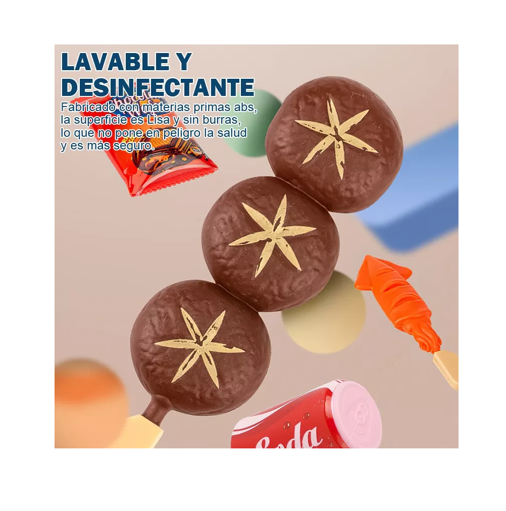Foto 5 | Juguetes De Cocina Para Niños, Frutas Y Verduras, Fondue 100 Pzs Nude Colores